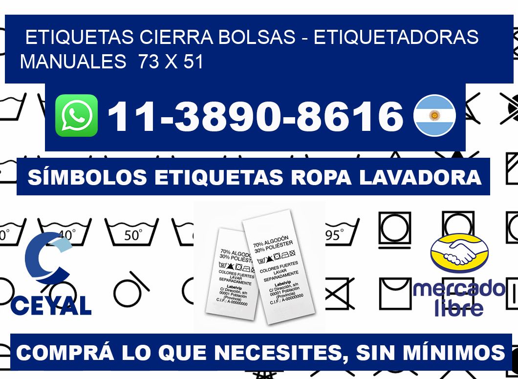 etiquetas cierra bolsas - Etiquetadoras Manuales  73 x 51