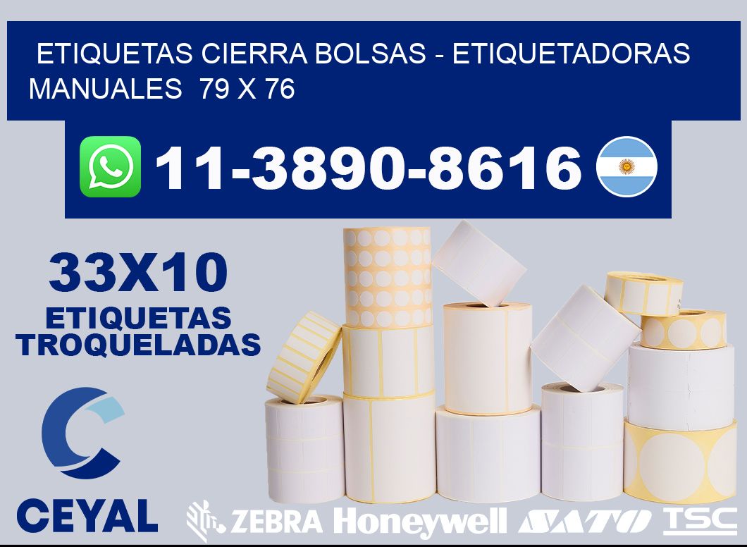 etiquetas cierra bolsas - Etiquetadoras Manuales  79 x 76