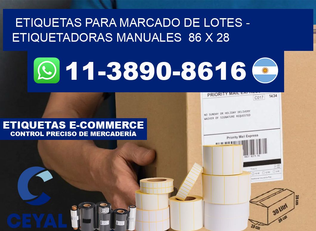 etiquetas para marcado de lotes - Etiquetadoras Manuales  86 x 28