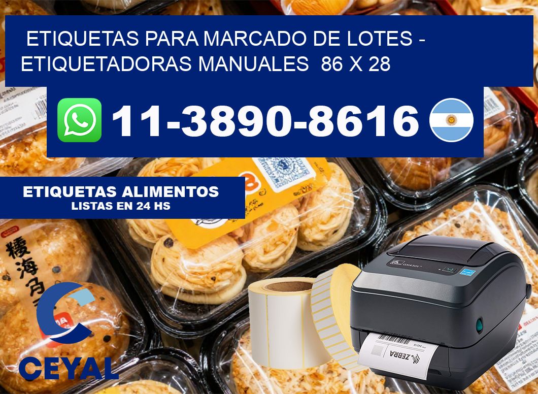 etiquetas para marcado de lotes – Etiquetadoras Manuales  86 x 28