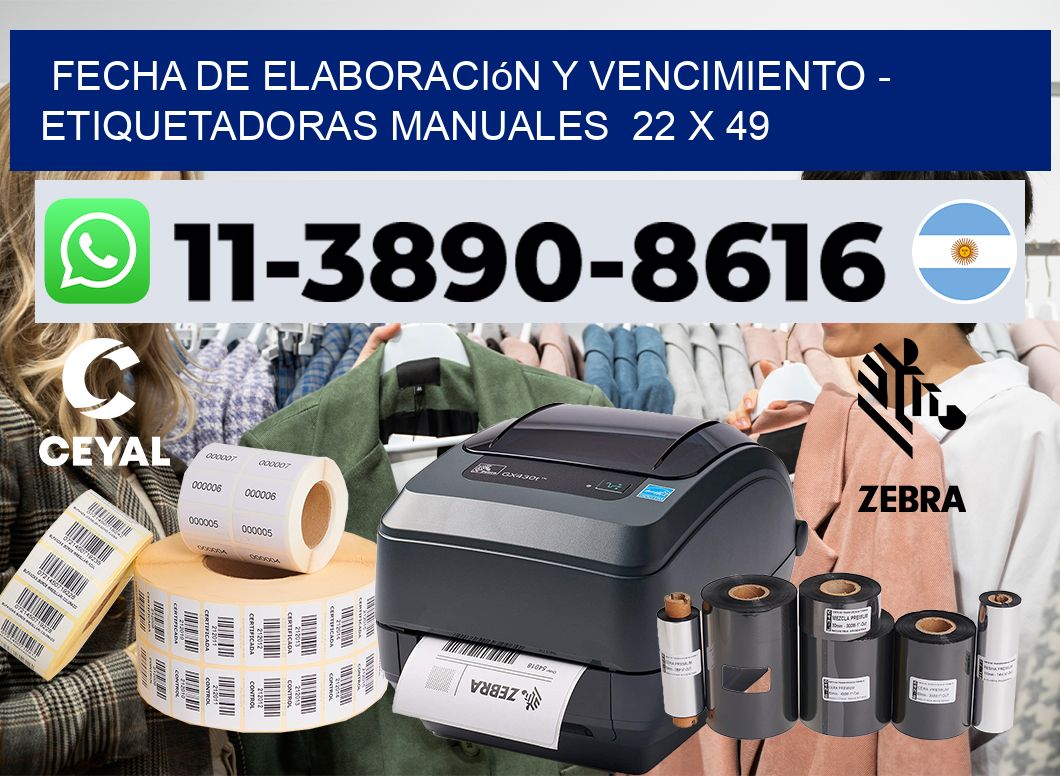 fecha de elaboración y vencimiento – Etiquetadoras Manuales  22 x 49