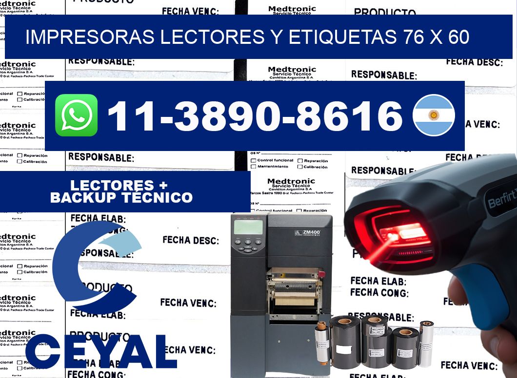 impresoras lectores y etiquetas 76 x 60