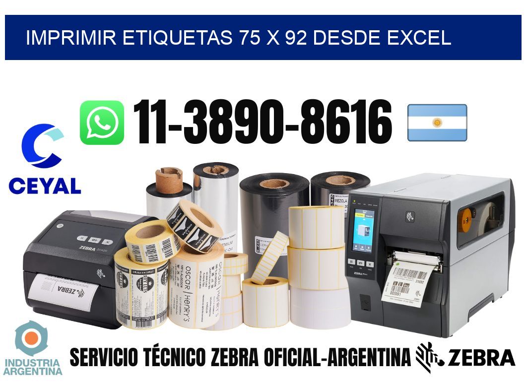 imprimir etiquetas 75 x 92 desde excel