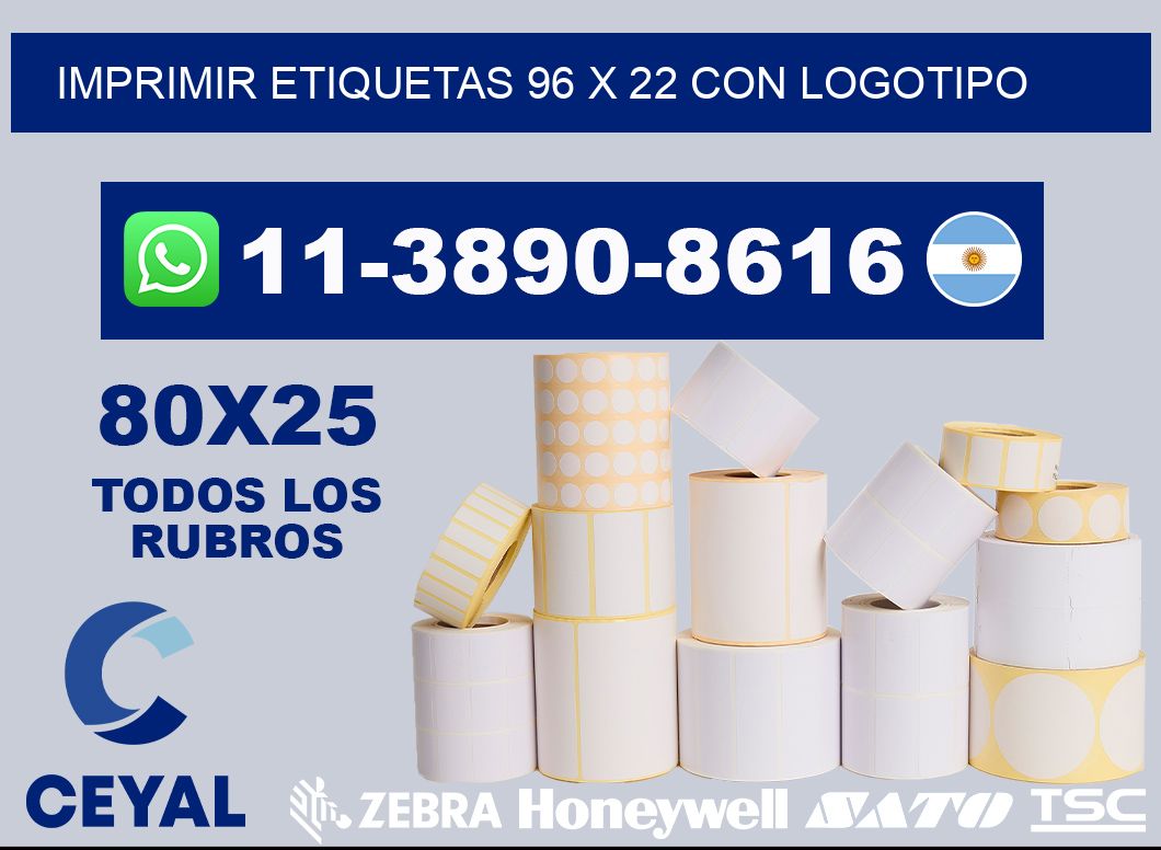 imprimir etiquetas 96 x 22 con logotipo