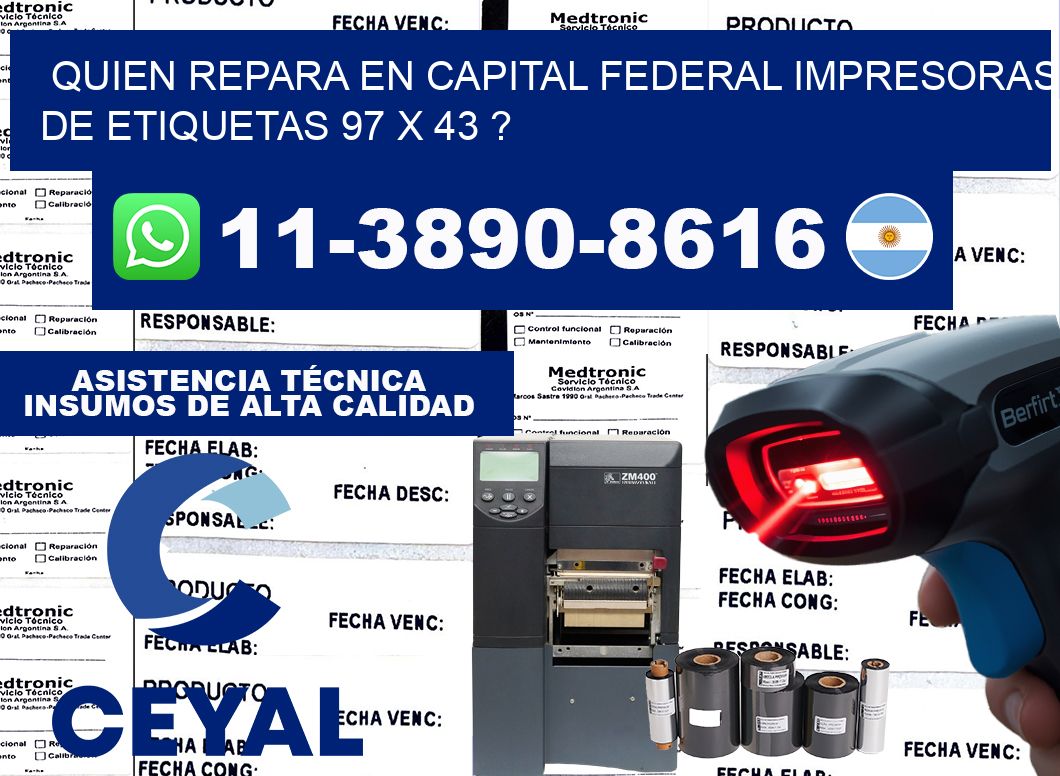 quien repara en capital federal impresoras de etiquetas 97 x 43 ?