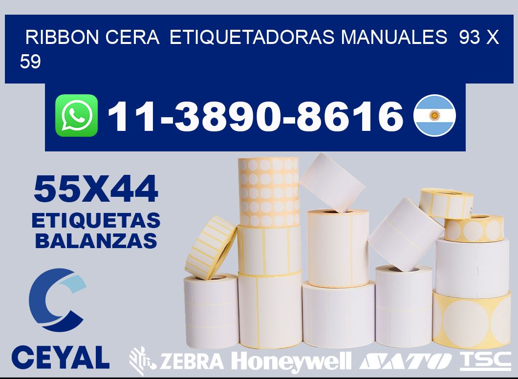 ribbon cera  Etiquetadoras Manuales  93 x 59