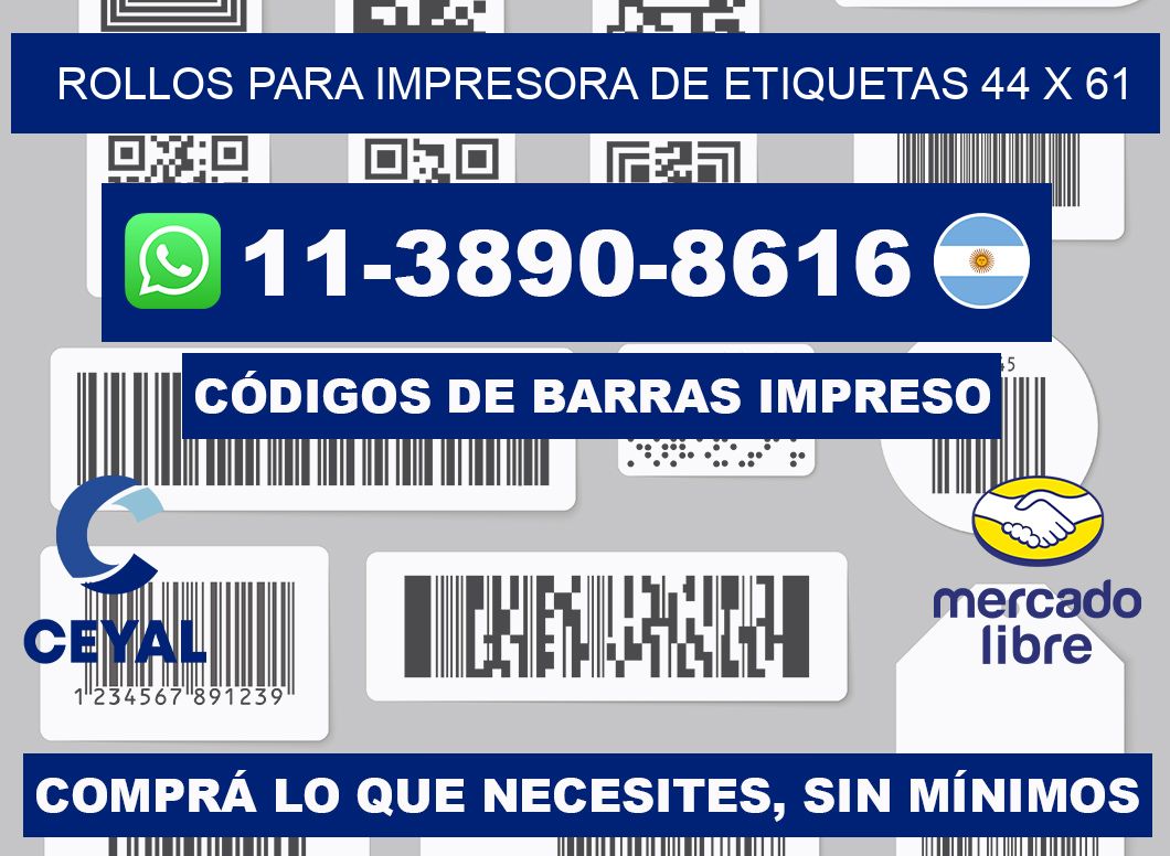 rollos para impresora de etiquetas 44 x 61
