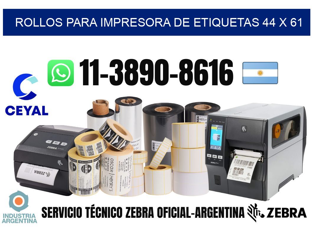 rollos para impresora de etiquetas 44 x 61