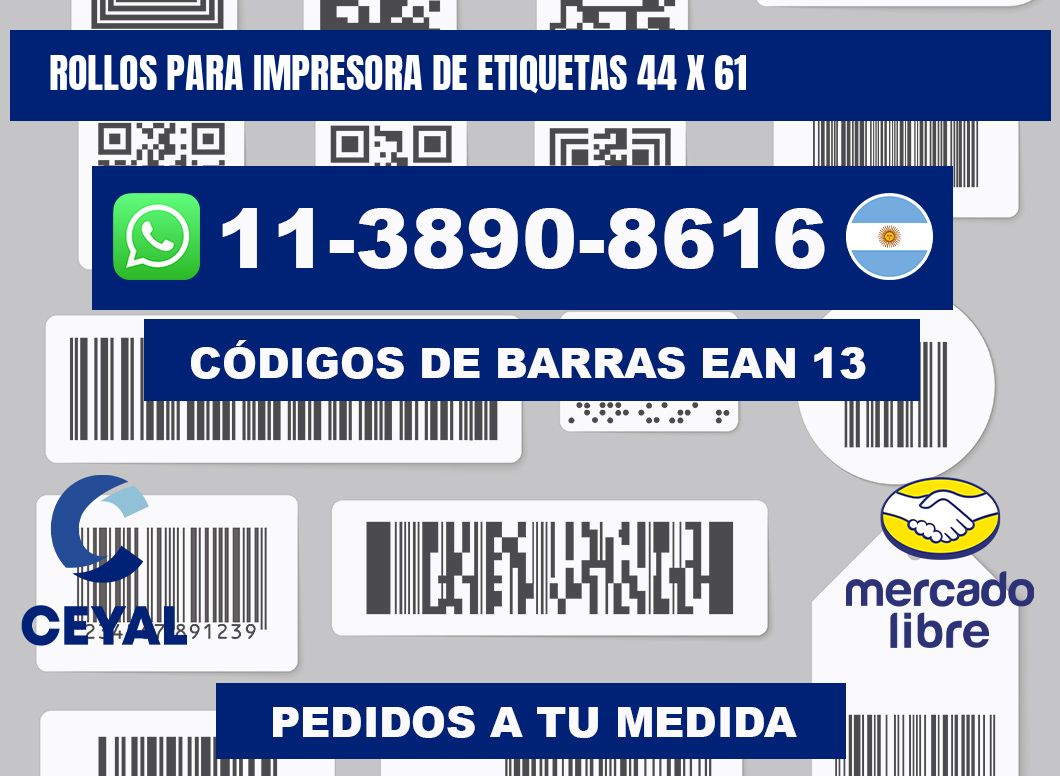 rollos para impresora de etiquetas 44 x 61