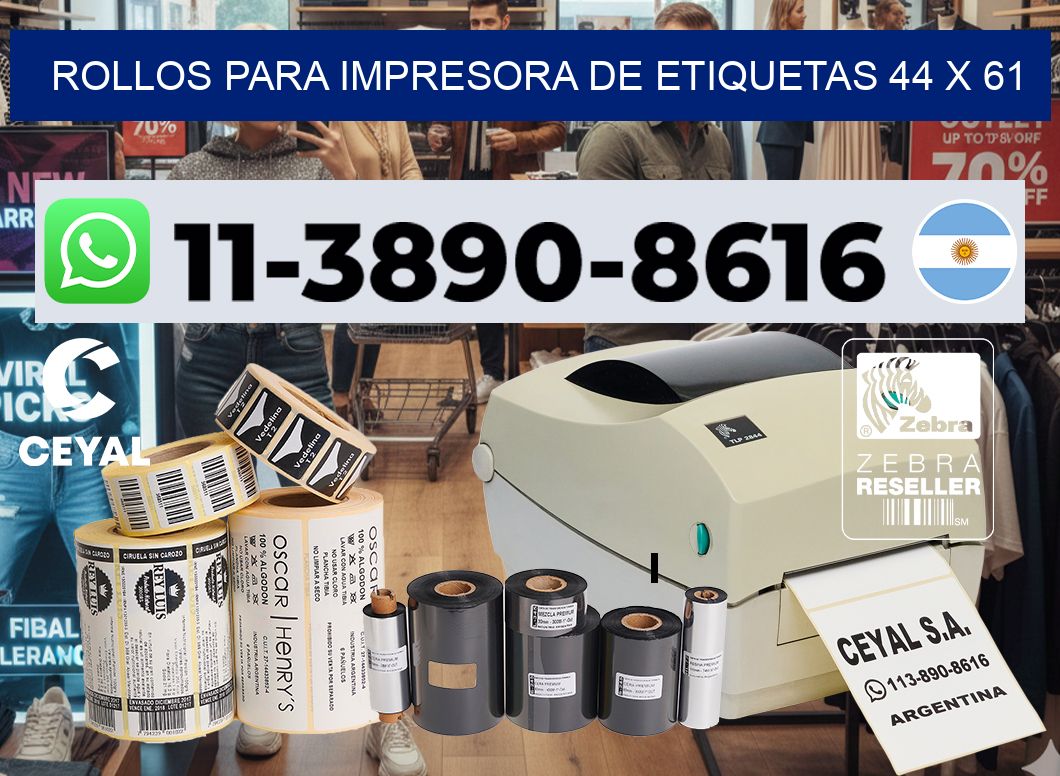 rollos para impresora de etiquetas 44 x 61