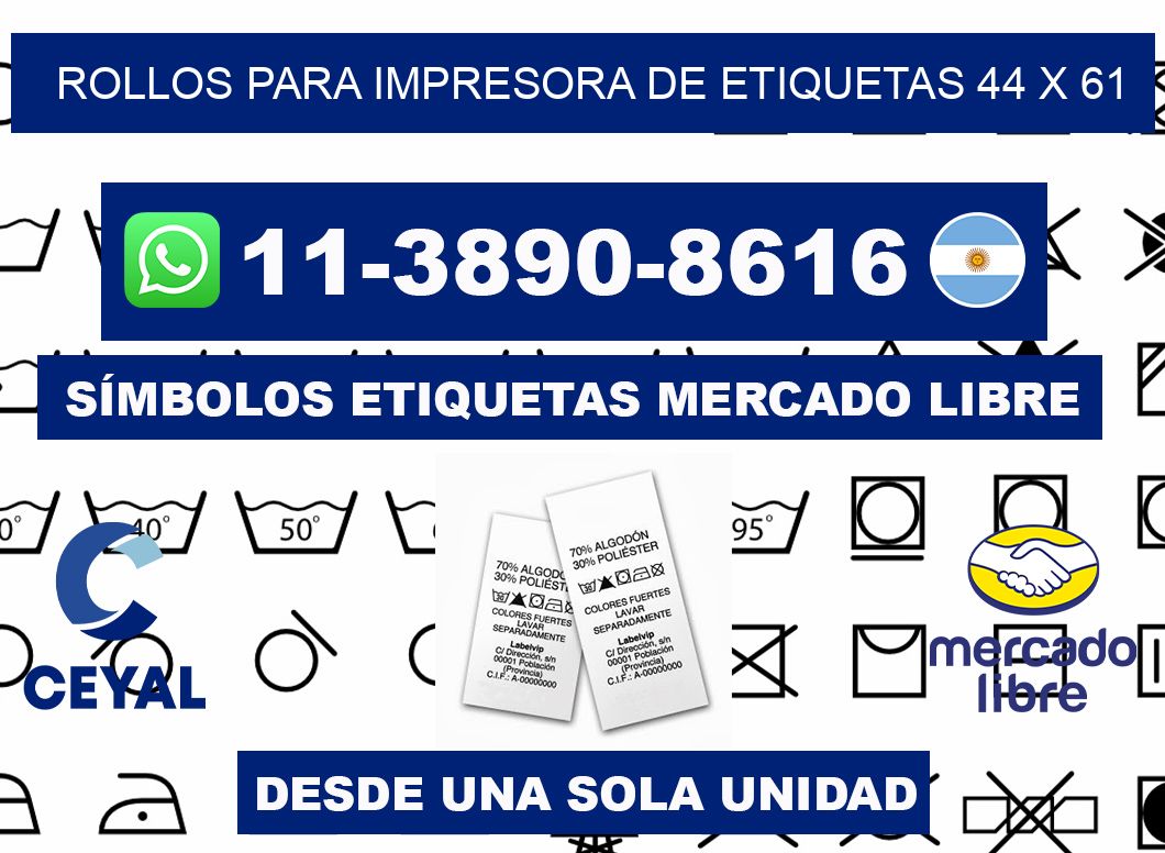 rollos para impresora de etiquetas 44 x 61