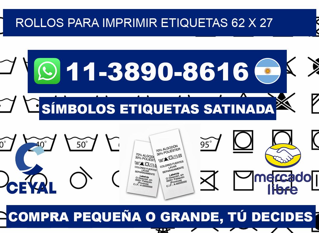 rollos para imprimir etiquetas 62 x 27