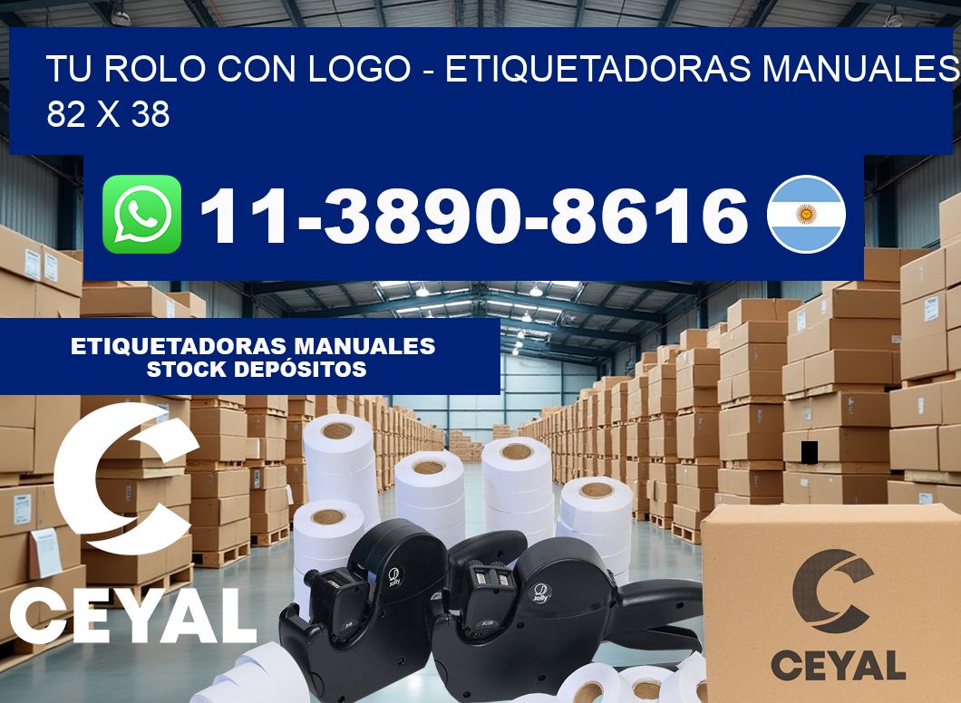 tu rolo con logo – Etiquetadoras Manuales  82 x 38
