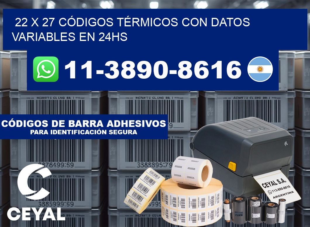 22 x 27 CÓDIGOS TÉRMICOS CON DATOS VARIABLES EN 24HS