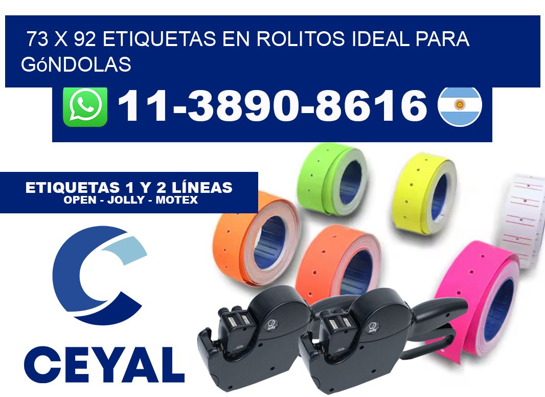 73 x 92 etiquetas en rolitos ideal para góndolas