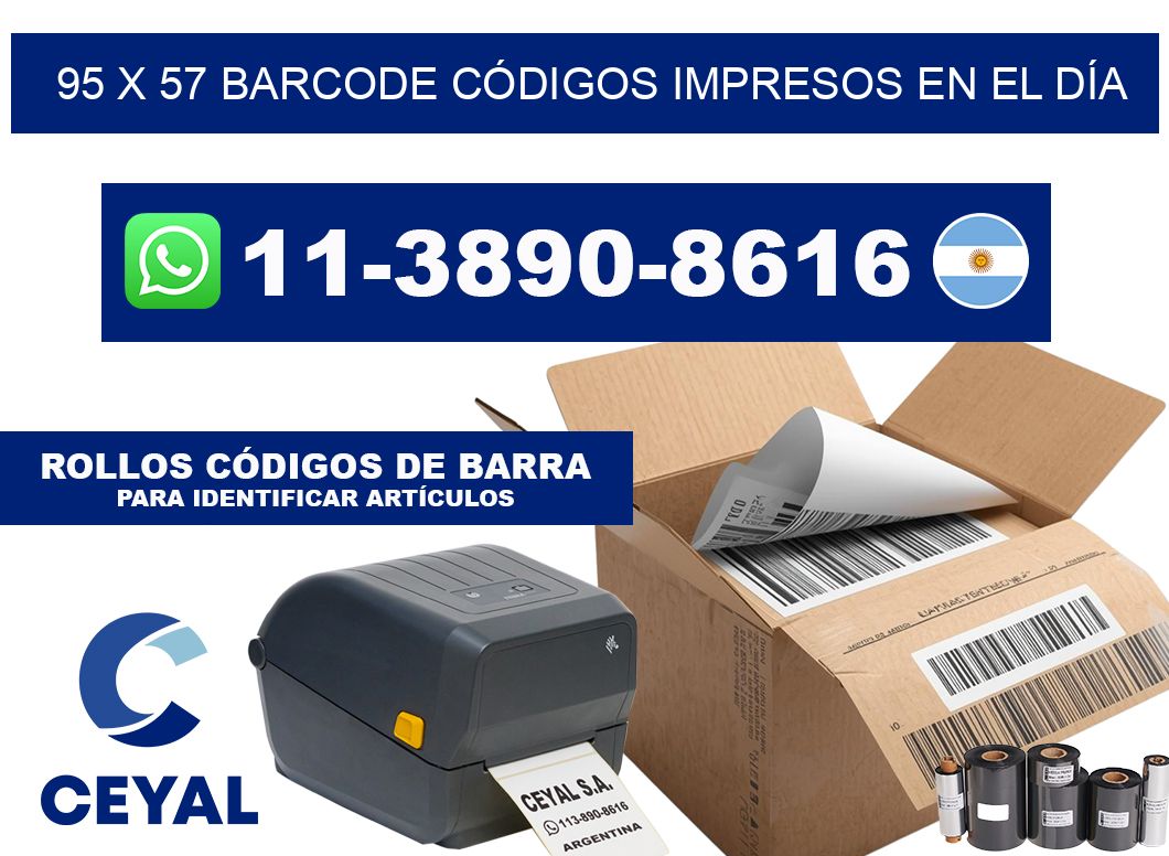 95 x 57 BARCODE CÓDIGOS IMPRESOS EN EL DÍA