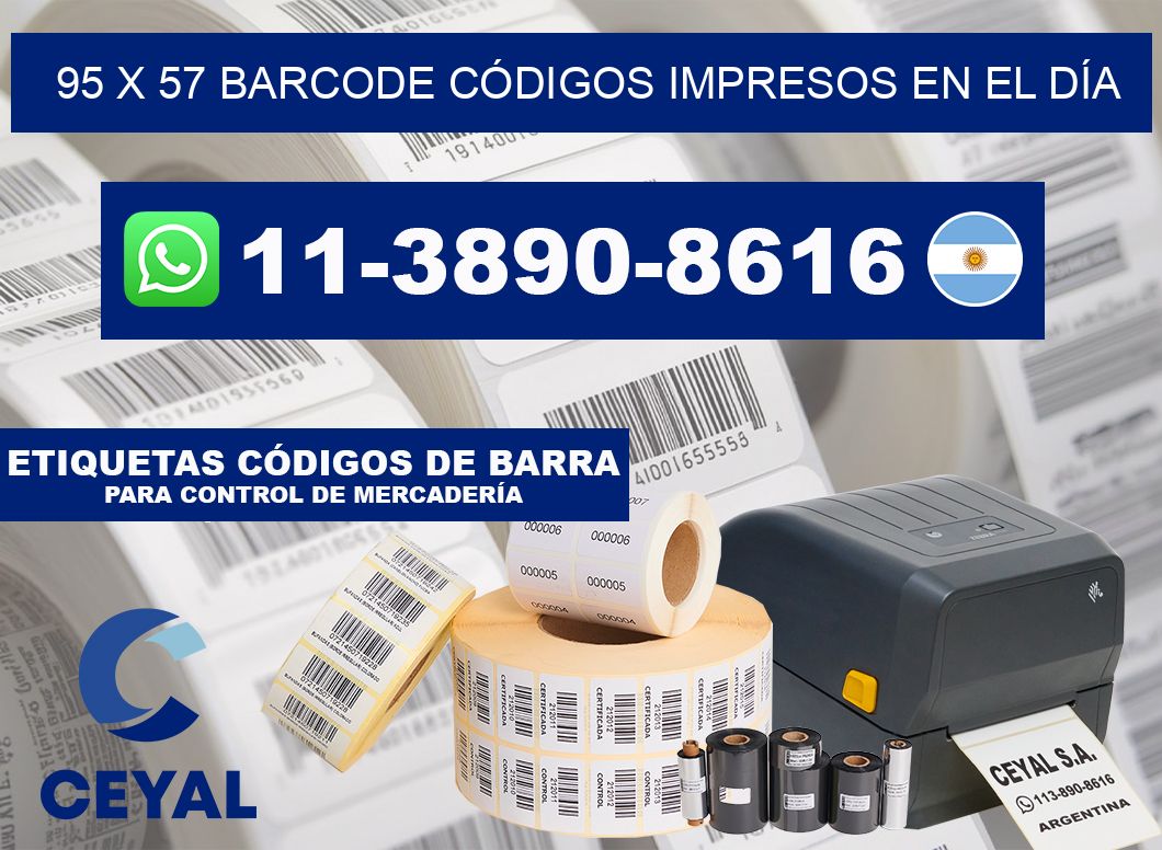95 x 57 BARCODE CÓDIGOS IMPRESOS EN EL DÍA