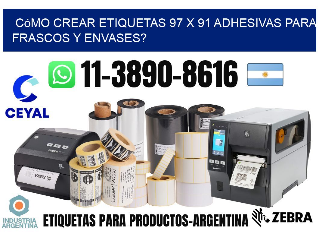 Cómo crear etiquetas 97 x 91 adhesivas para frascos y envases?