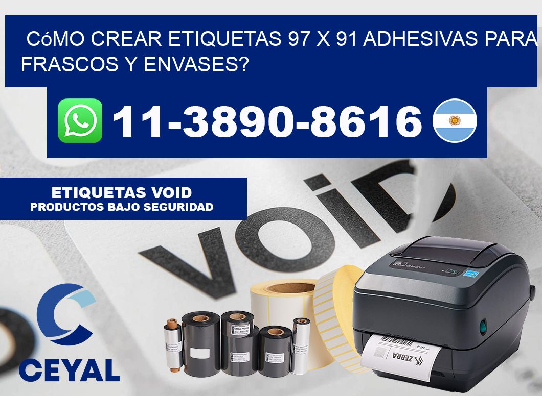 Cómo crear etiquetas 97 x 91 adhesivas para frascos y envases?