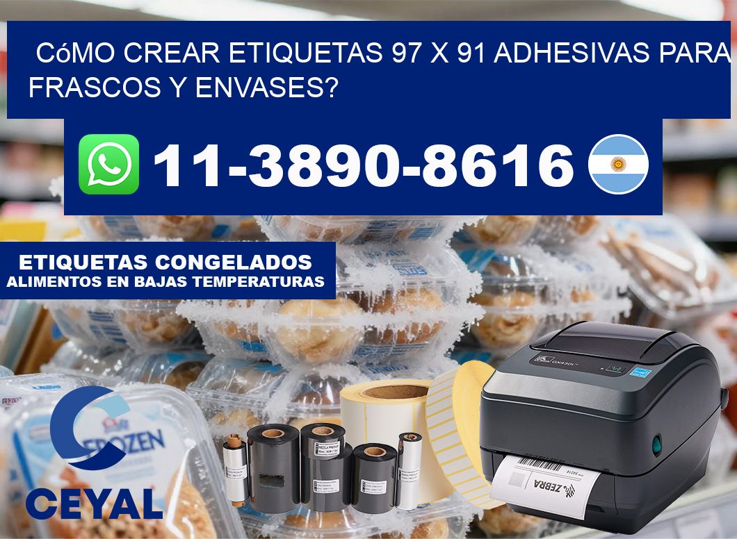 Cómo crear etiquetas 97 x 91 adhesivas para frascos y envases?