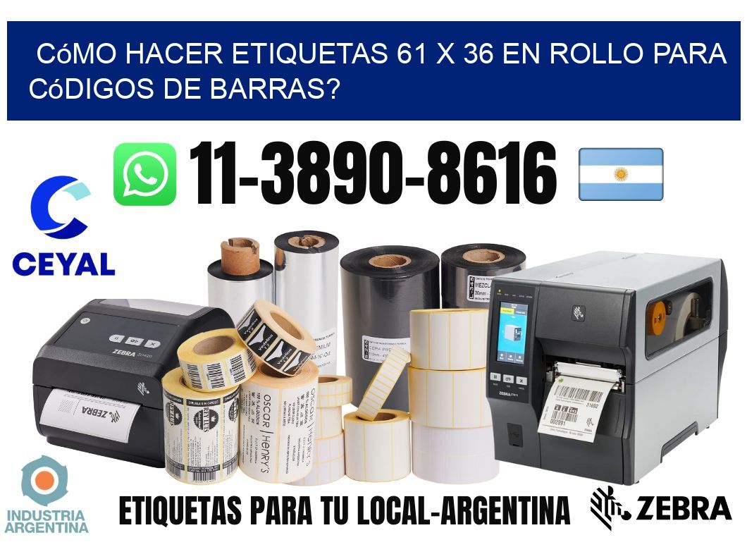 Cómo hacer etiquetas 61 x 36 en rollo para códigos de barras?