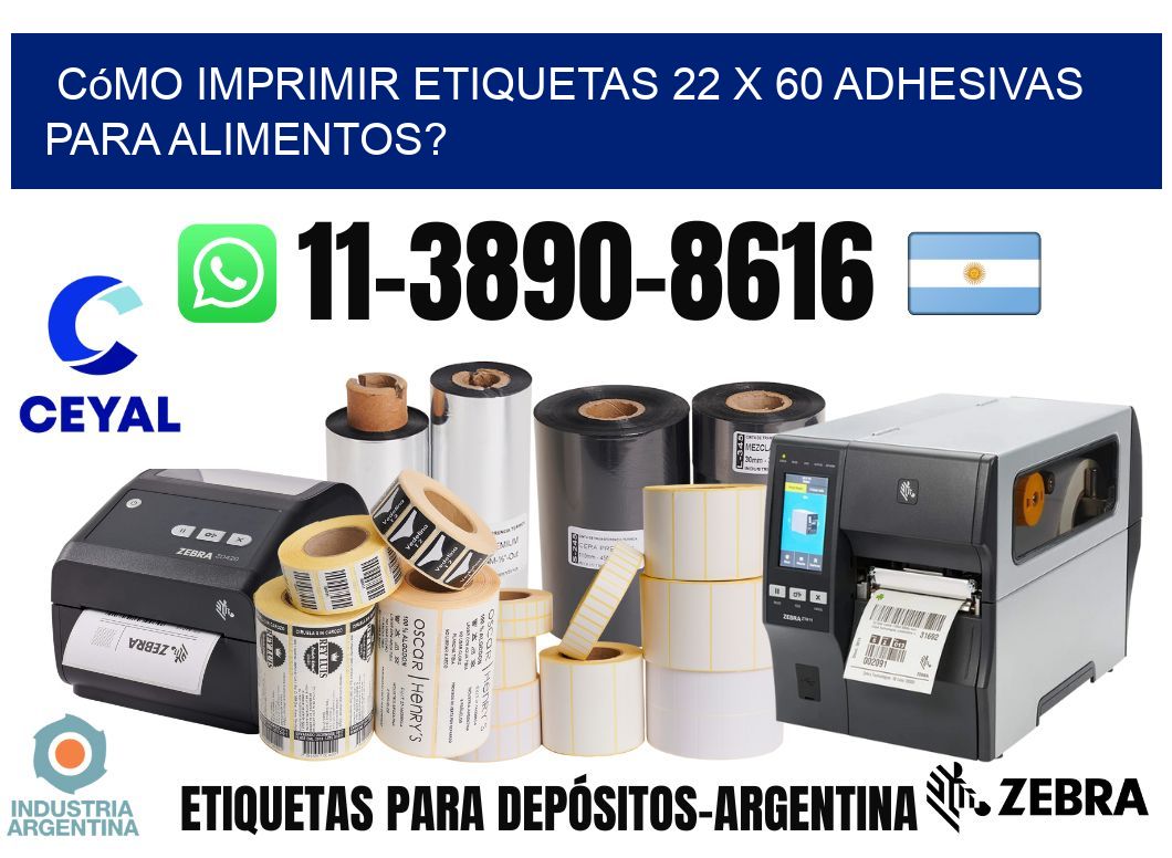 Cómo imprimir etiquetas 22 x 60 adhesivas para alimentos?