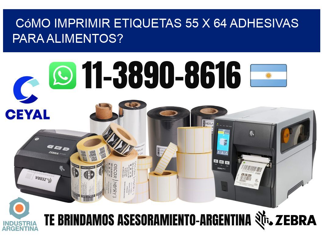 Cómo imprimir etiquetas 55 x 64 adhesivas para alimentos?
