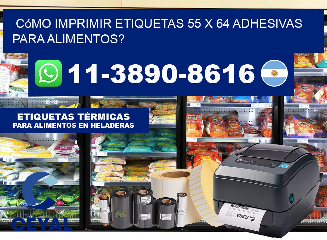 Cómo imprimir etiquetas 55 x 64 adhesivas para alimentos?