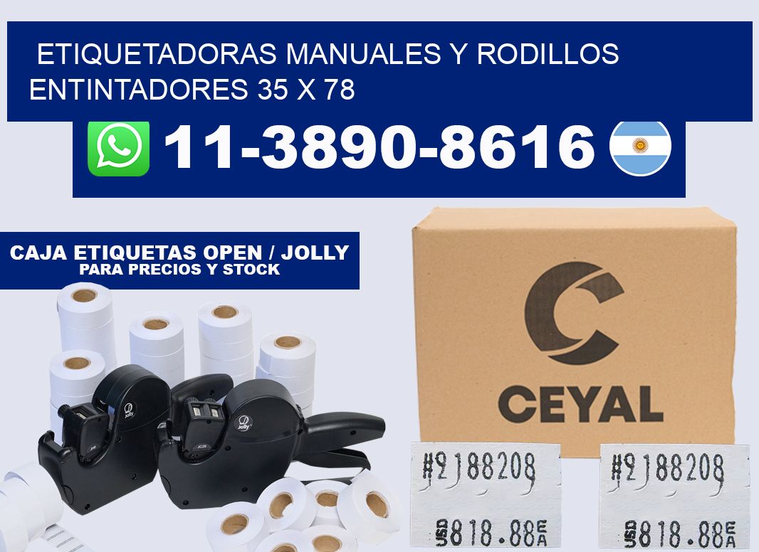 Etiquetadoras manuales y rodillos entintadores 35 x 78