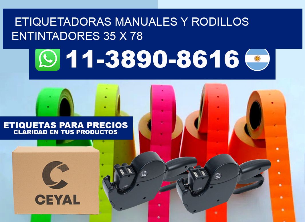 Etiquetadoras manuales y rodillos entintadores 35 x 78