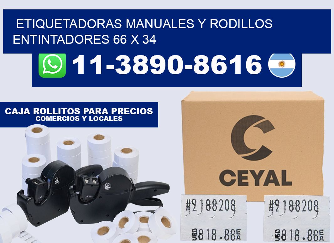 Etiquetadoras manuales y rodillos entintadores 66 x 34
