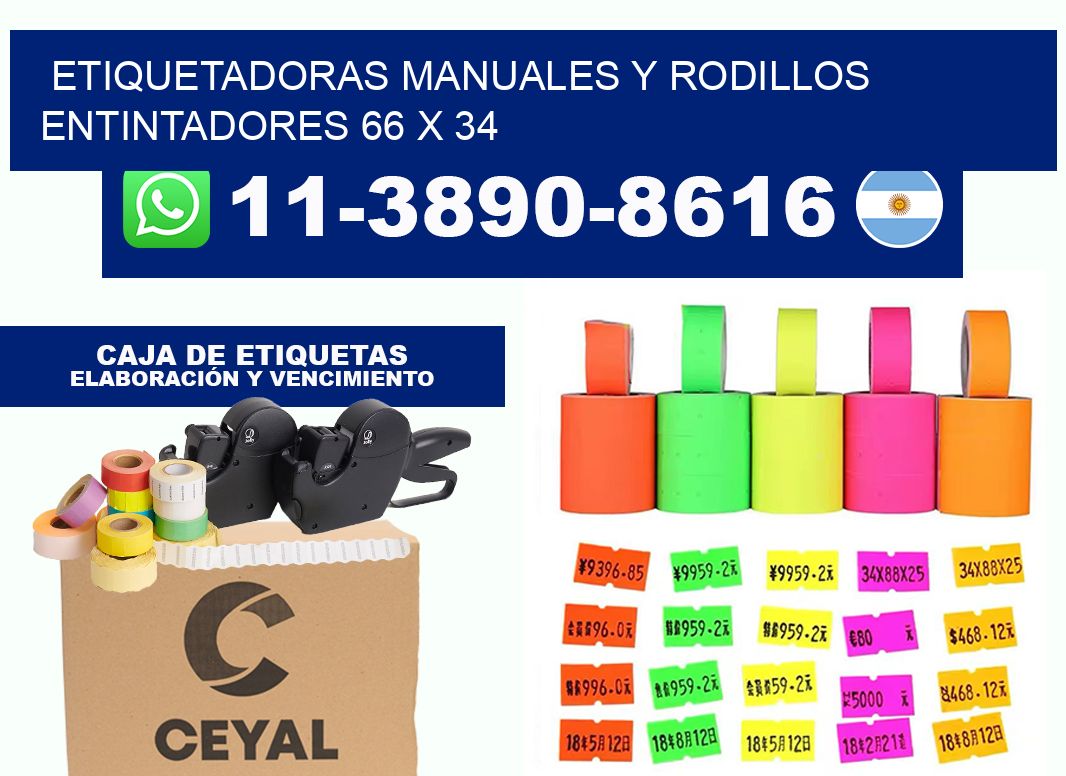 Etiquetadoras manuales y rodillos entintadores 66 x 34