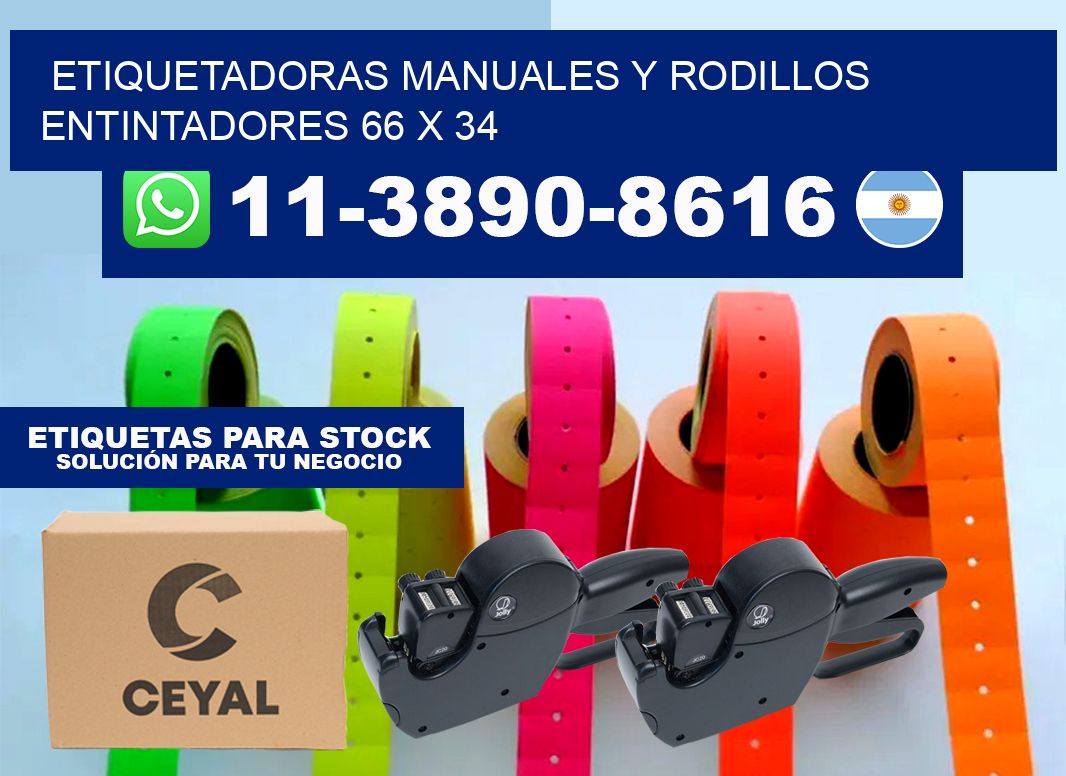 Etiquetadoras manuales y rodillos entintadores 66 x 34