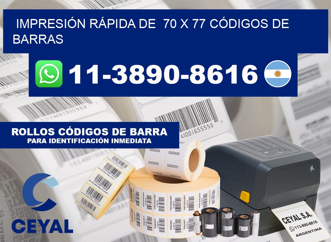 IMPRESIÓN RÁPIDA DE  70 x 77 CÓDIGOS DE BARRAS