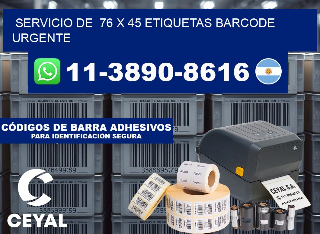 SERVICIO DE 76 x 45 ETIQUETAS BARCODE URGENTE