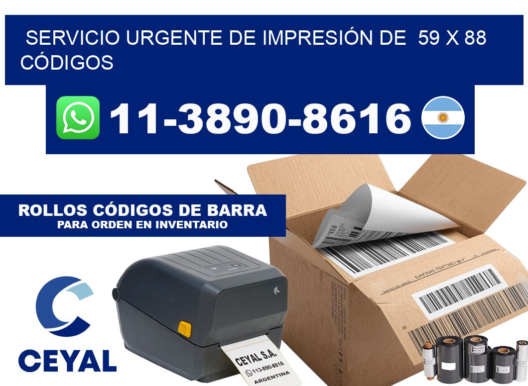 SERVICIO URGENTE DE IMPRESIÓN DE  59 x 88 CÓDIGOS