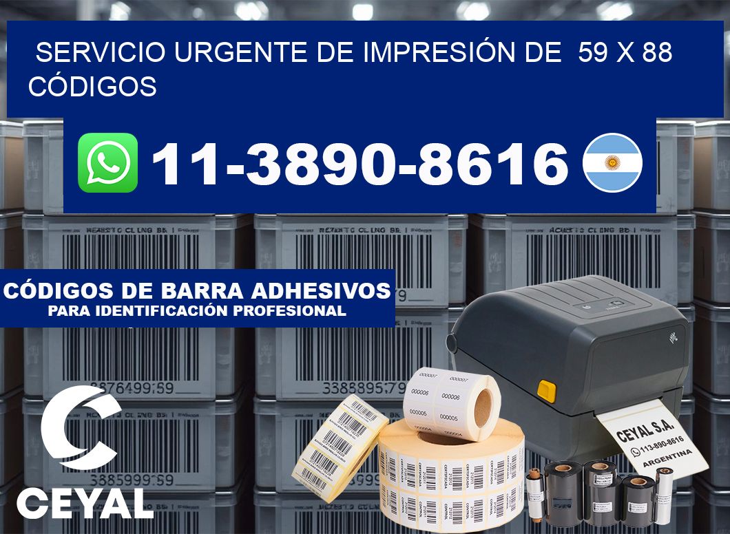 SERVICIO URGENTE DE IMPRESIÓN DE  59 x 88 CÓDIGOS