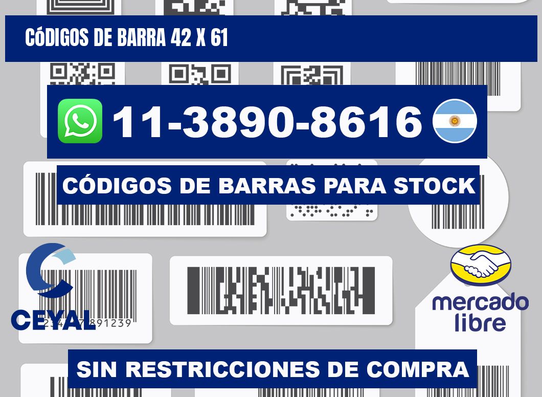 códigos de barra 42 x 61