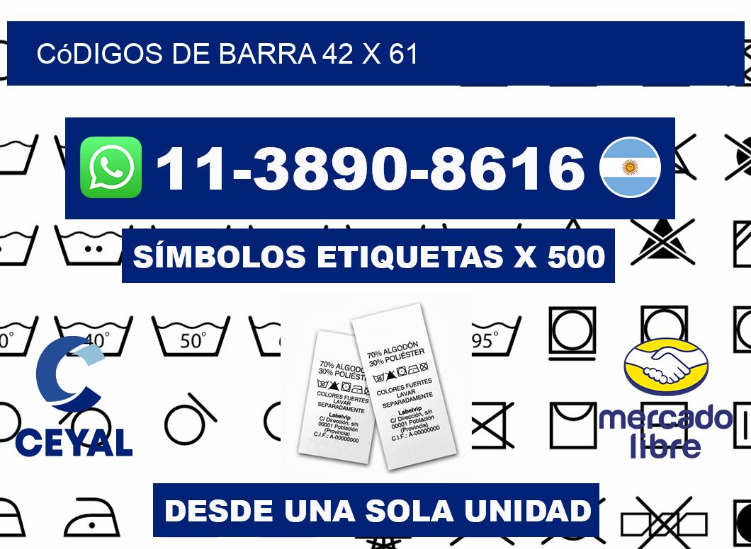 códigos de barra 42 x 61