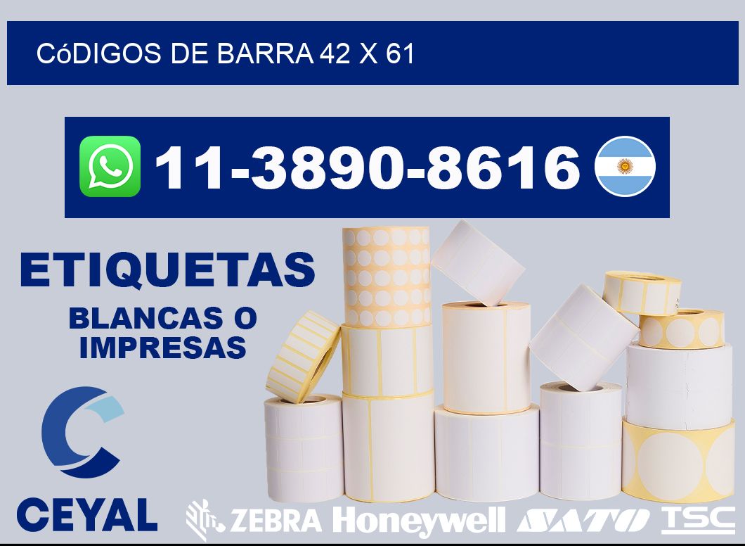 códigos de barra 42 x 61