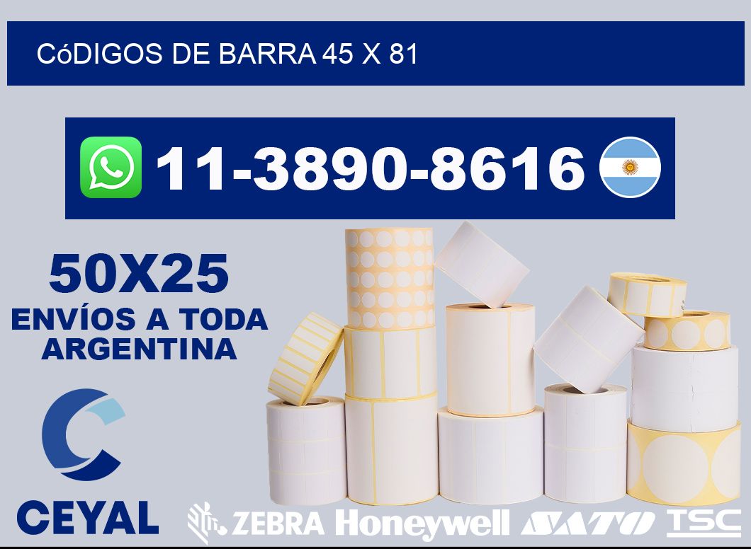 códigos de barra 45 x 81