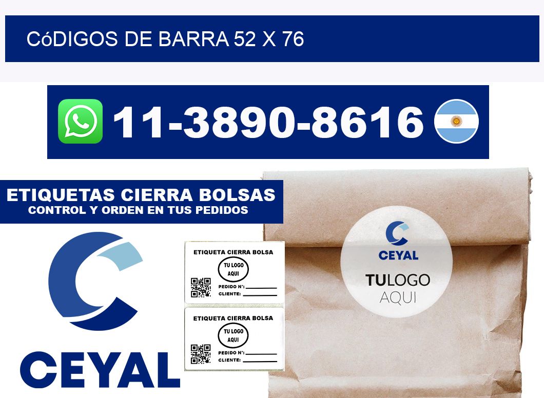 códigos de barra 52 x 76