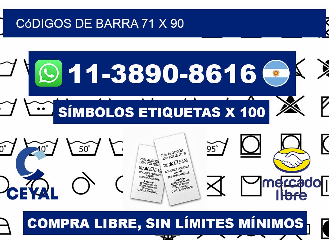 códigos de barra 71 x 90