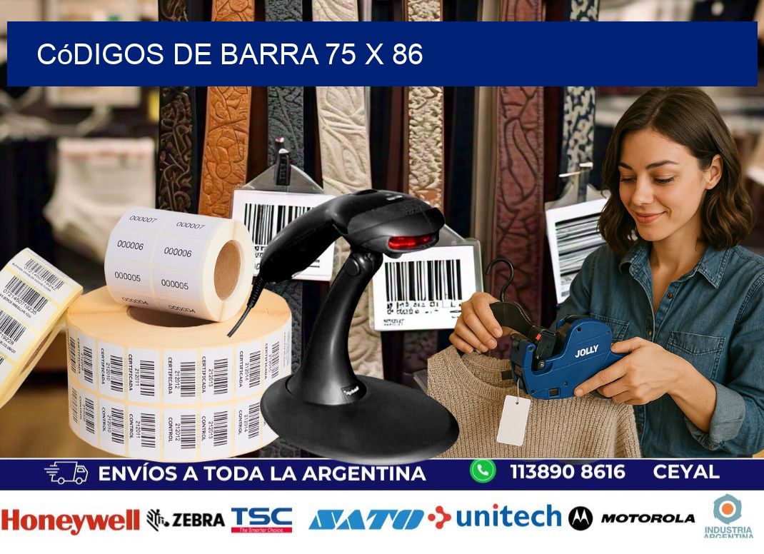 códigos de barra 75 x 86
