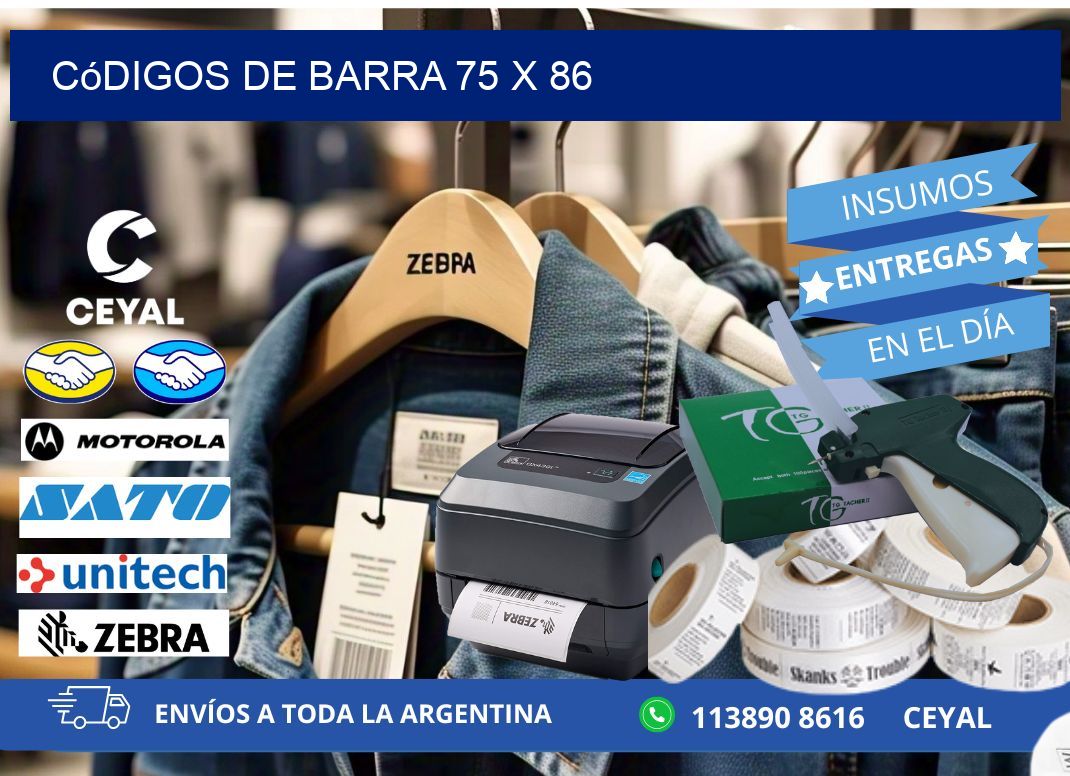 códigos de barra 75 x 86