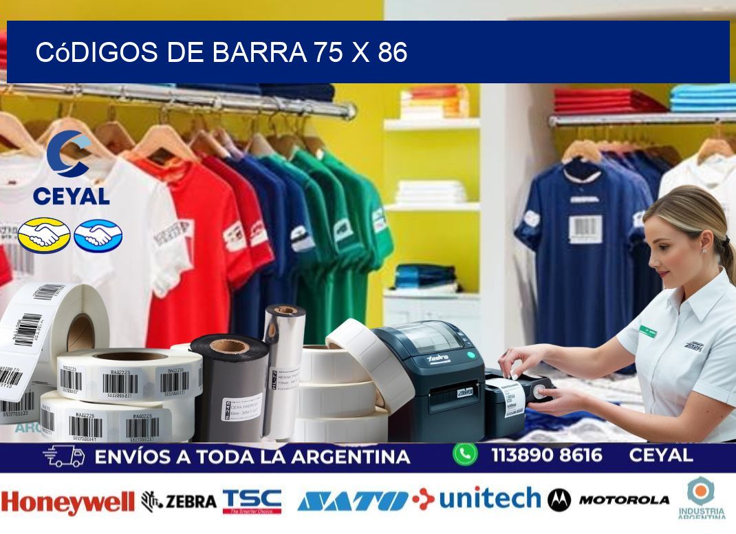 códigos de barra 75 x 86