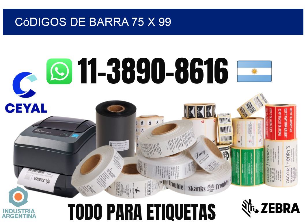 códigos de barra 75 x 99