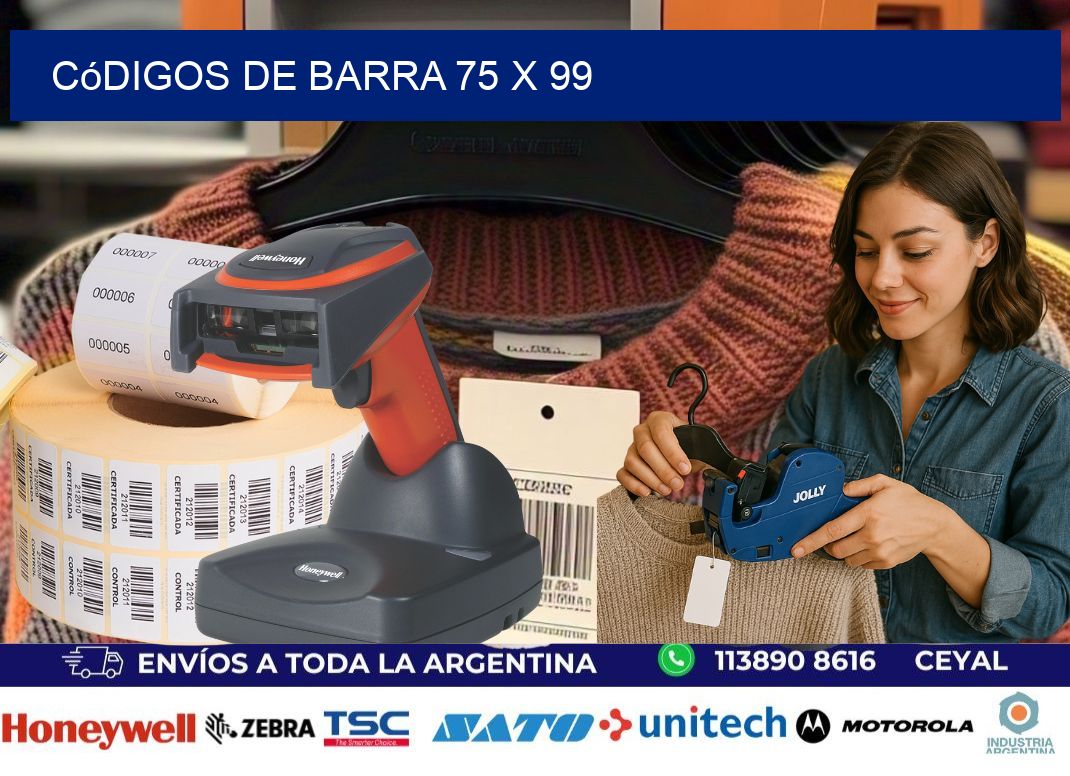 códigos de barra 75 x 99