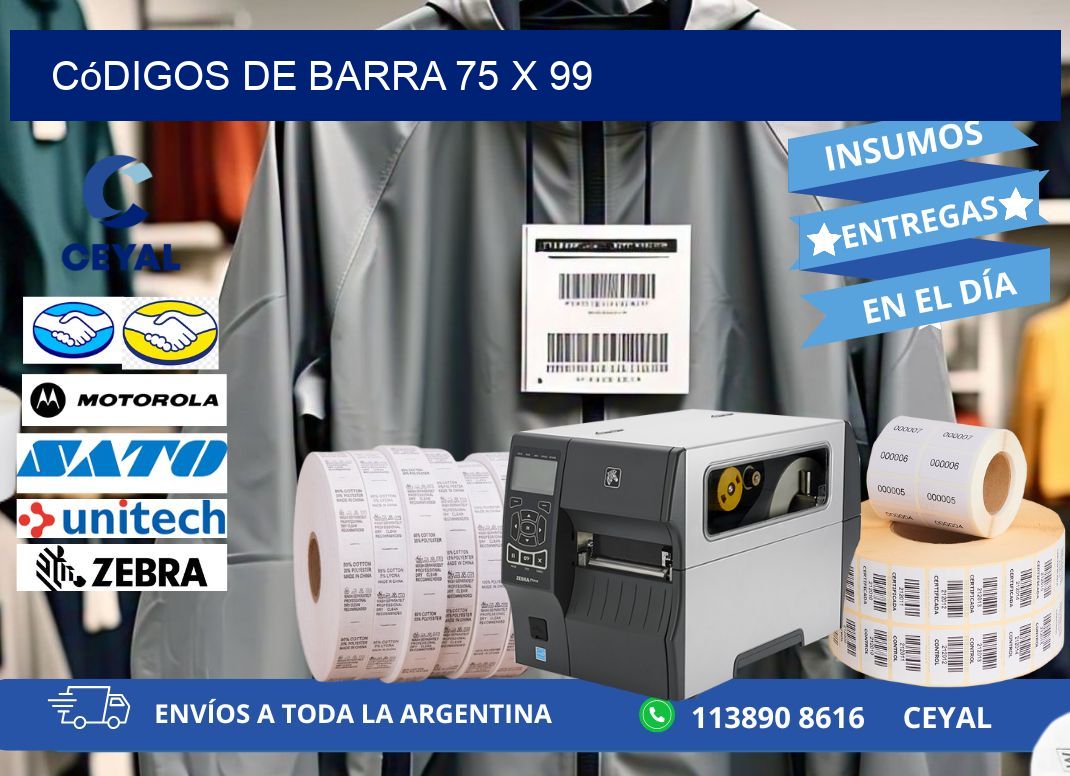 códigos de barra 75 x 99