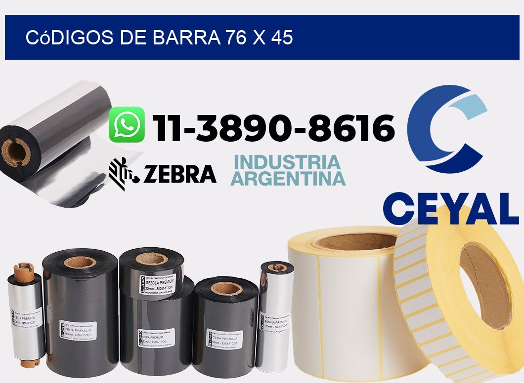 códigos de barra 76 x 45